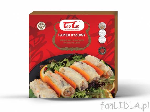 Tao Tao Papier ryżowy , cena 7,00 PLN za 300 g/1 opak., 1 kg=26,63 PLN. 
Oferta ...