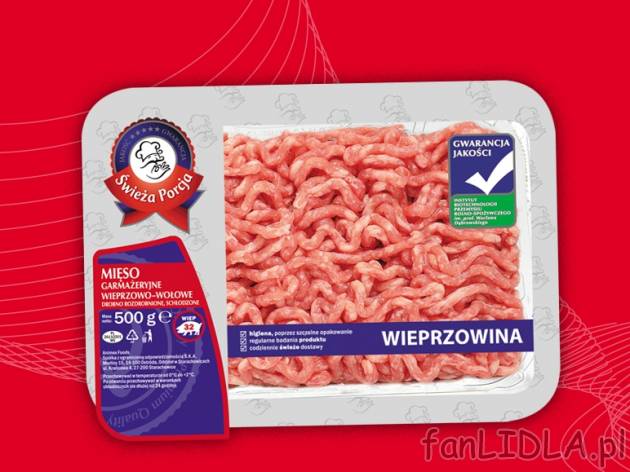 Mielone garmażeryjne wieprzowo-wołowe , cena 4,63 PLN za 500 g, 1kg=9,26 PLN.
