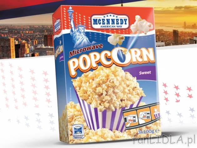 Popcorn , cena 4,49 PLN za 3x100 g, 1kg=14,97 PLN. 
- CHRUPIĄCY POPCORN DO PRZYGOTOWANIA ...