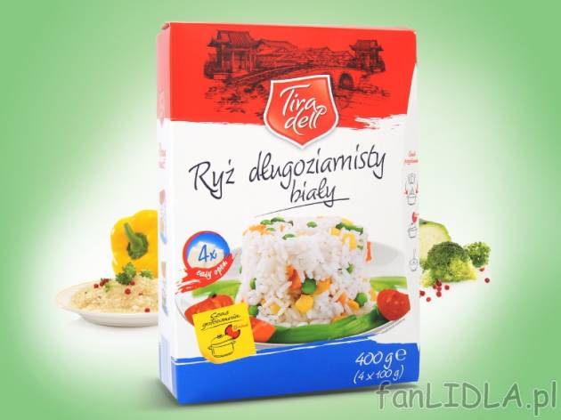 Ryż biały długoziarnisty , cena 1,19 PLN za 400 g, 1kg=2,98 PLN. 
- O wyrazistym ...