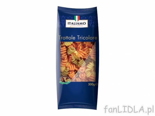 Makaron Trottole Tricolore , cena 3,49 PLN za 500 g, 1kg=6,98 PLN. 
- Pyszny, włoski ...