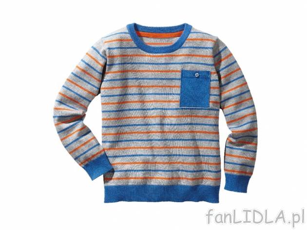Sweter chłopięcy Lupilu, cena 27,99 PLN za 1 szt. 
- 3 wzory 
- rozmiary: 86-116 ...