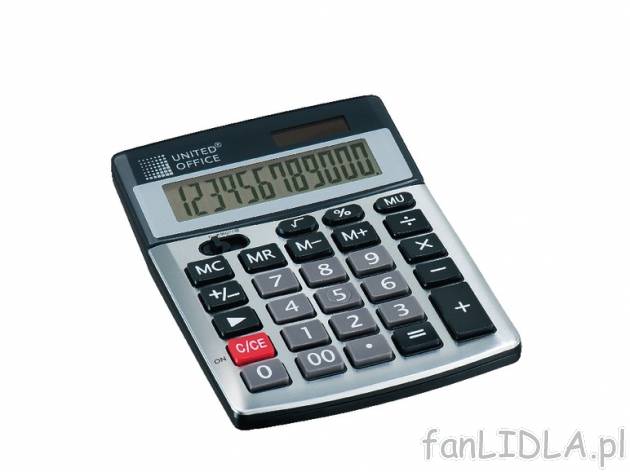 Kalkulator kieszonkowy United Office, cena 12,99 PLN za 1 szt. 
- zasilany baterią/ ...
