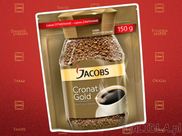 Jacobs Kawa rozpuszczalna , cena 9,99 PLN za 150 g/ opak., 100g=6,66 PLN. 
- Kawa ...