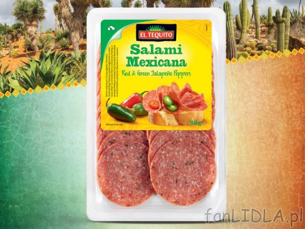 Salami w stylu meksykańskim , cena 2,99 PLN za 80g/1opak., 100g=3,74 PLN.