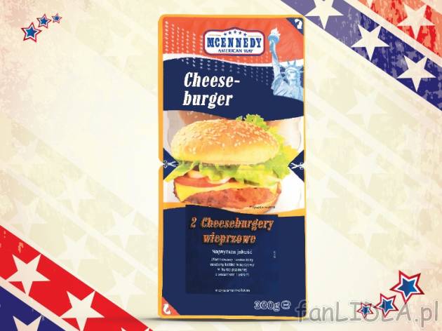 Cheesburger -  od 19.11 , cena 3,99 PLN za 300g/1 opak., 1kg=13,30 PLN.