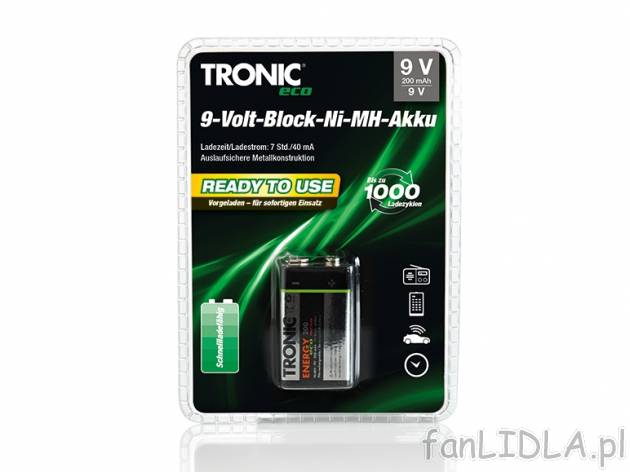 Zestaw akumulatorków Tronic, cena 14,99 PLN za 1 opak. 
- naładowane &ndash; ...