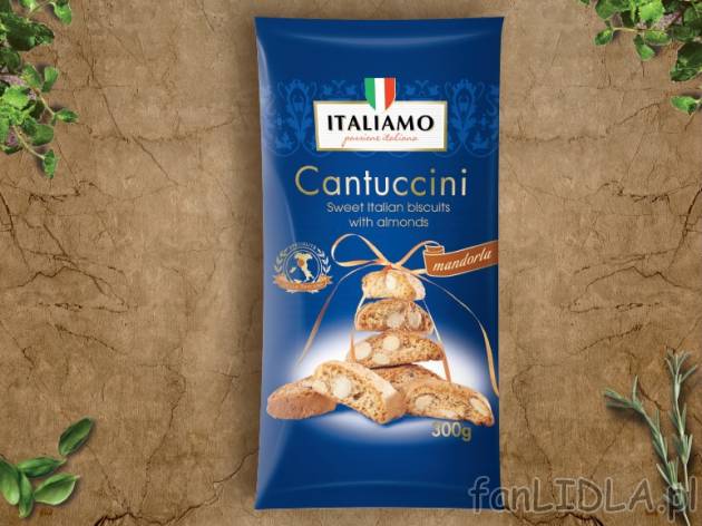 Włoskie ciasteczka cantuccini , cena 6,99 PLN za 300 g/1 opak., 1kg=23,30 PLN.