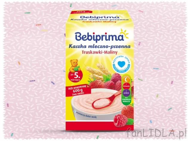Bebiprima Kaszka mleczno-pszenna , cena 14,00 PLN za 600 g/1 opak., 1 kg=24,98 PLN. ...