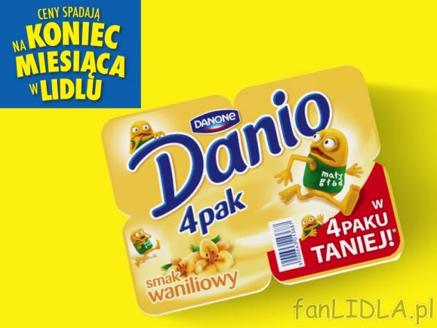 Danone Danio serek o smaku waniliowym , cena 3,00 PLN za 4 x 140 g/1 opak., 1 kg=7,13 PLN.