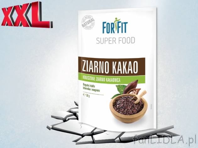 ForFit Ziarno kakaowca , cena 4,00 PLN za 50 g/1 opak., 100 g=9,98 PLN. 
*artykuł ...