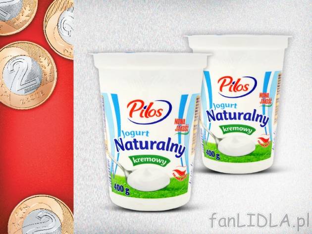Pilos Jogurt naturalny 3% 2 szt. , cena 2,00 PLN za 2 x 400 g, 1 kg=2,50 PLN. 
*cena ...