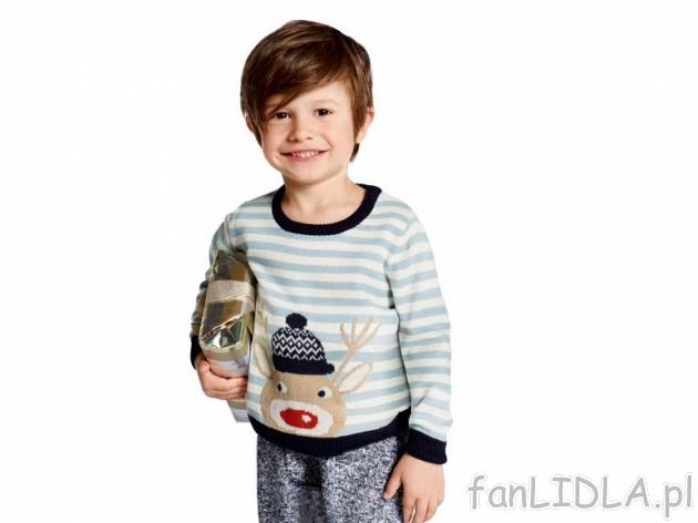 Sweter dziecięcy Lupilu, cena 34,99 PLN za 1 szt. 
- 6 wzorów 
- rozmiary: 86 ...