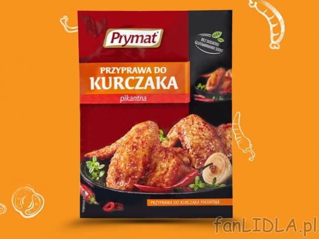 Prymat Przyprawa do kurczaka pikantna , cena 0,00 PLN za 25 g/1 opak., 100 g=3,96 PLN.