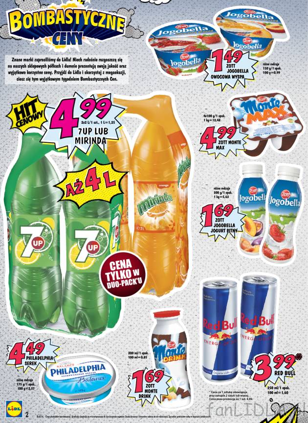 Znane marki w niskich cenach w Lidlu: jogurty Zott, napoje 7up, Mirinda, Pepsi w ...