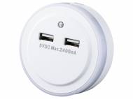Lampka nocna LED z 2 wyjściami USB Livarno, cena 19,99 PLN ...