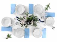 Zestaw obiadowy na Swiateczny stol, biały - 18 części , cena ...