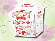 Raffaello , cena 8,00 PLN za 150 g/1 opak., 100 g=5,99 PLN.