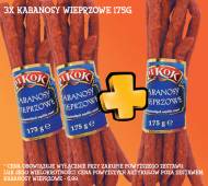 3 x Kabanosy wieprzowe 175 g , cena 13,98 PLN za 3x175 g/zestaw ...
