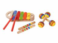 Zestaw drewnianych instrumentów muzycznych , cena 49,99 PLN. ...