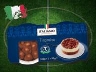 Włoski deser Tiramisu , cena 4,00 PLN za 2 x 80 g, 100 g=3,12 PLN.