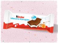 Kinder Mleczna kanapka , cena 1,00 PLN za 28g/1 opak, 100g=4,96 PLN.