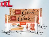 Tastino Wafle Celinki XXL , cena 3,00 PLN za 2 x 180 g, 1 kg=9,94 ...