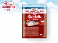 Śledziki krojone , cena 1,00 PLN za 110 g/1 opak., 100 g=1,63 PLN.