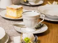 Zestaw kawowy Maria Teresa, linia platynowa Chodzież porcelana, ...