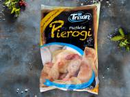 Trisan Pierogi ruskie , cena 3,00 PLN za 750 g/1 opak., 1 kg=4,39 PLN.