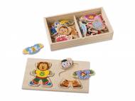 Gra edukacyjna lub puzzle z drewna , cena 19,99 PLN za 1 opak. ...
