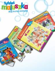 Książeczka edukacyjna z puzzlami , cena 16,99 PLN za 1 opak.