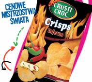 Chipsy Inferno , cena 4,49 PLN za 200 g/ 1 opak. 
- 100 g = ...