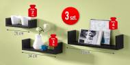 Komplet 3 półek na ścianę Livarno, cena 39,99 PLN za 3 szt. ...