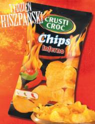 Chipsy , cena 3,99 PLN za 200 g 
-  pikantne chipsy Inferno