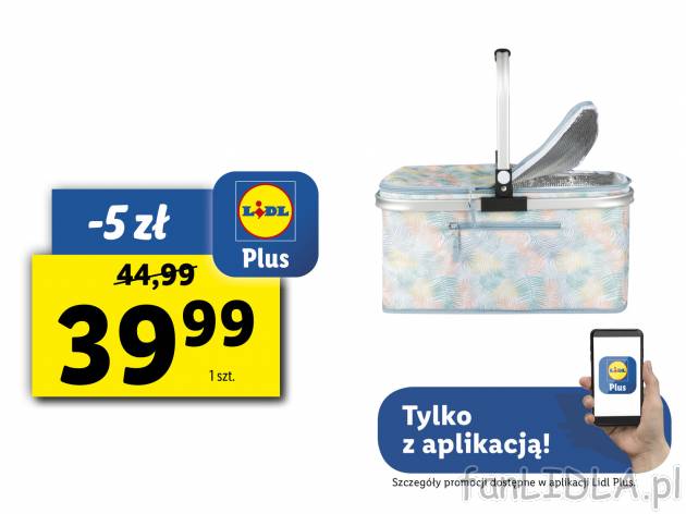 Termiczny koszyk na zakupy 24 l Topmove, cena 49,99 PLN 
- ok. 48 x 29 x 24,5 cm ...