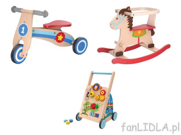 PLAYTIVE® Drewniany rowerek biegowy/ konik na biegunach/ chodzik pchacz, 1 sztuka ...