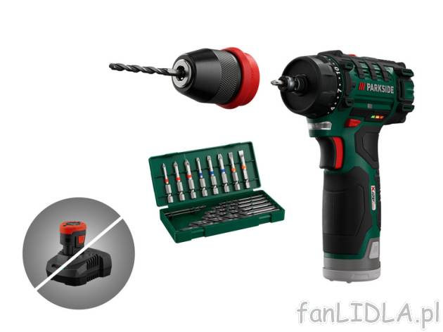 PARKSIDE® Akumulatorowa wiertarkowkrętarka PBSA Parkside , cena 89,9 PLN 
 Opis ...