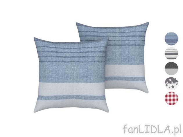 Livarno Home Poszewki na poduszki 40 x 40 cm, 2 sztuki Livarno home, cena 15,98 ...