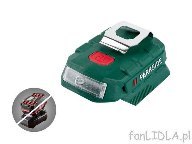 PARKSIDE® Adapter do akumulatora 20 V z lampką Parkside , cena 39,99 PLN 
z lampką ...