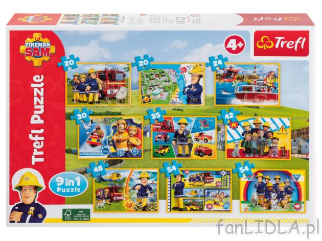 Trefl Puzzle 9w1 z postaciami z bajek, 330 elementów Trefl, cena 24,99 PLN 
Trefl&nbsp;Puzzle ...