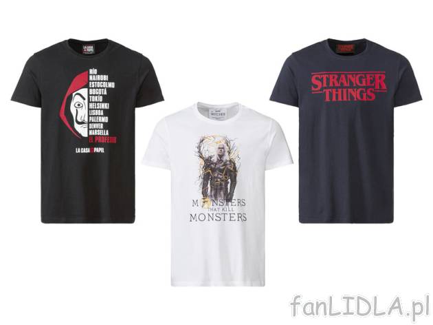T-shirt męski z nadrukiem z kolekcji Netflixa , cena 34,99 PLN 
T-shirt męski ...