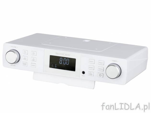 Podszafkowe radio kuchenne Silvercrest, cena 74,90 PLN 
- duży wyświetlacz LCD ...