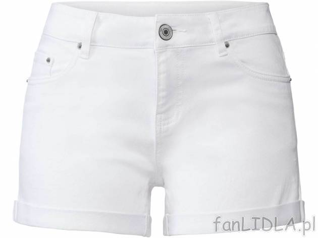 Szorty jeansowe damskie Esmara, cena 29,99 PLN 
- 98% bawełny, 2% elastanu (LYCRA&reg;)
- ...