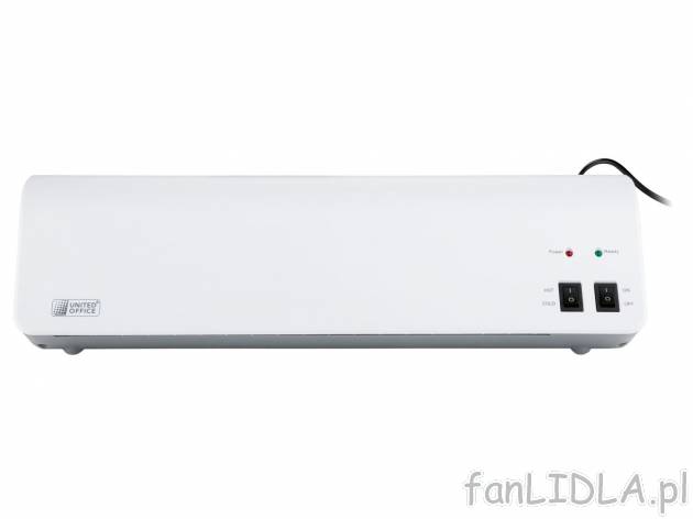 Laminator A3 United Office, cena 109,00 PLN 
- regulowana prowadnica i automatyczne ...