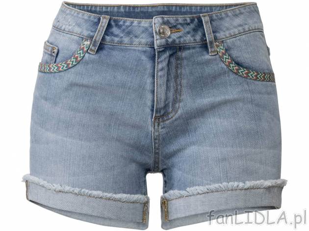 Szorty jeansowe damskie Esmara, cena 29,99 PLN 
- 98% bawełny, 2% elastanu (LYCRA&reg;)
- ...