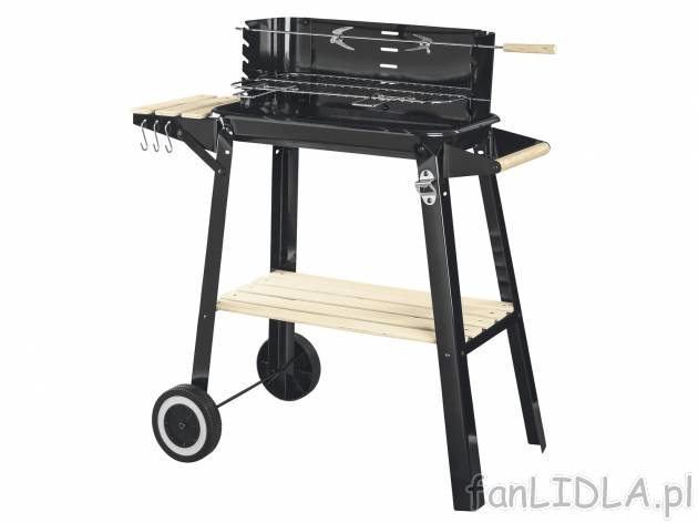 Grill na kółkach , cena 59,90 PLN 
- 84 x 86 x 45 cm (szer. x wys. x gł.)
- ...
