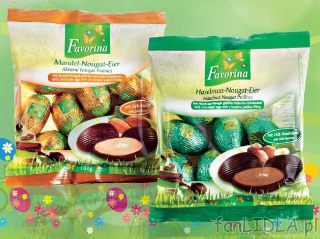 Jajka z nadzieniem nugatowym , cena 4,99 PLN za 150 g/1 opak., 100 g=3,33 PLN. 
- ...