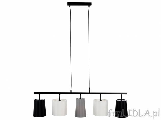 Lampa wisząca LED Livarno, cena 89,00 PLN 
- 5 punktów świetlnych z tekstylnymi ...