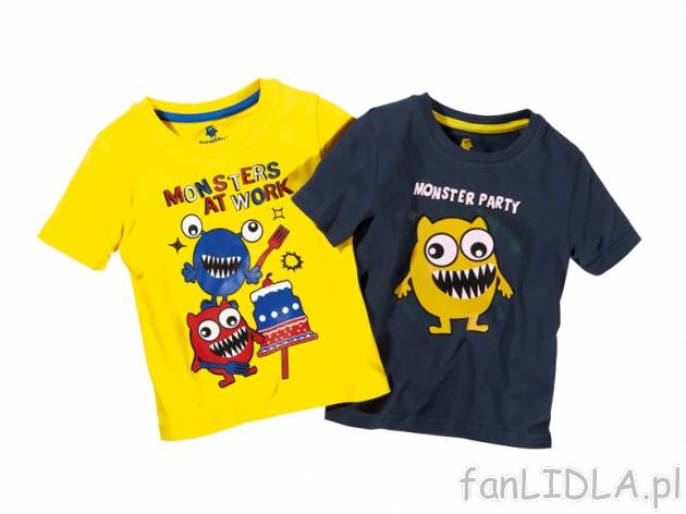 T-shirty chłopięce 2 szt. Lupilu, cena 19,99 PLN za 1 opak. 
- z miękkiego, ...